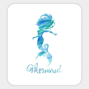 Mermaid Watercolor Sketch Sticker